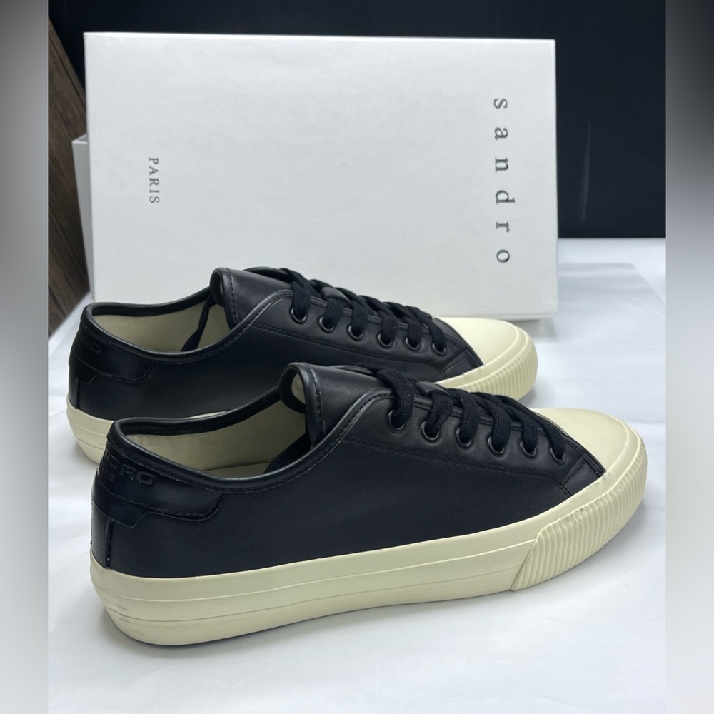 Sandro Black and Cream Sneakers - Picture 2 of 10